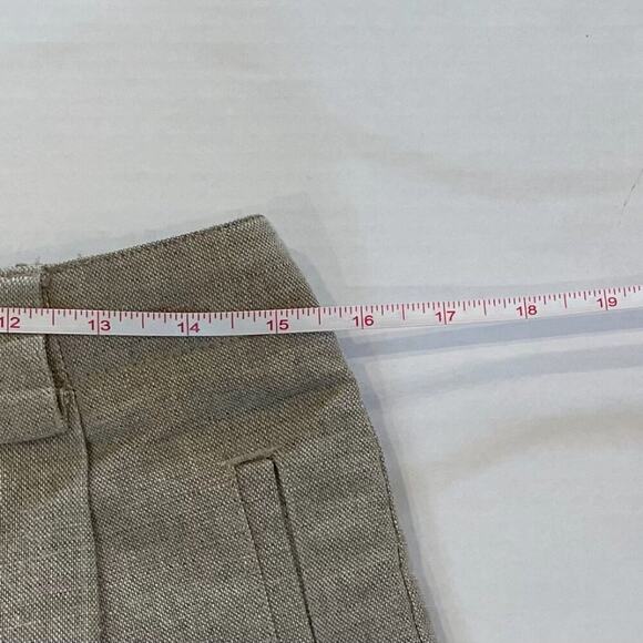 Vintage Liz Sport High Rise Pleated Neutral/Beige Linen Blend Trousers/Pants 14 - Picture 9 of 13